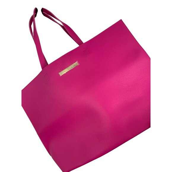 New Vince Camuto Pink Fuscia Tote Bag With Gold Logo & Magnetic Closure Snap - Picture 13 of 13